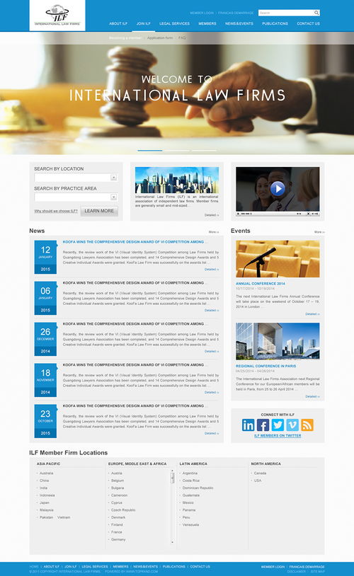 律师 法律 外企 资讯网站 蓝色 模板 字体 排版 交互设计 色彩 企业网站 网页设计 平面设计 素材 企业站设计 作品集